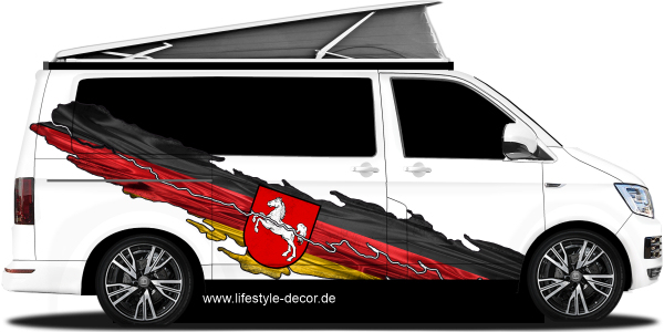 Preview: Autoaufkleber Flagge von Niedersachsen Preview: Autoaufkleber Flagge von Niedersachsen