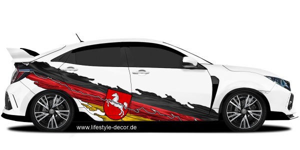 Preview: Autoaufkleber Flagge von Niedersachsen Preview: Autoaufkleber Flagge von Niedersachsen