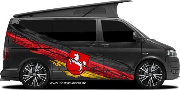 Preview: Autoaufkleber Flagge von Niedersachsen Preview: Autoaufkleber Flagge von Niedersachsen