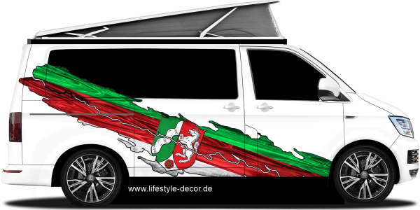 Preview: Autoaufkleber Flagge von Nordrhein-Westfalen Preview: Autoaufkleber Flagge von Nordrhein-Westfalen