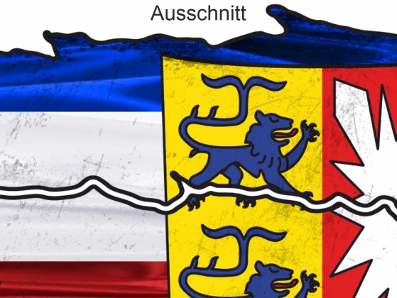 Autoaufkleber die Fahne von Schleswig-Holstein - Ansicht Ausschnitt