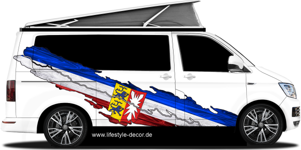 Preview: Autoaufkleber Flagge von Schleswig-Holstein Preview: Autoaufkleber Flagge von Schleswig-Holstein