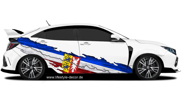 Preview: Autoaufkleber Flagge von Schleswig-Holstein Preview: Autoaufkleber Flagge von Schleswig-Holstein