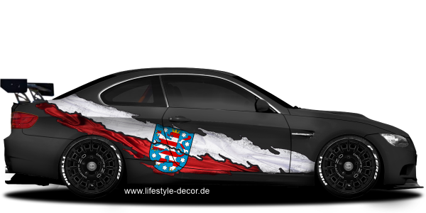 Preview: Autoaufkleber Flagge von Thüringen Preview: Autoaufkleber Flagge von Thüringen