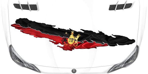 Autoaufkleber Flagge von Württemberg auf Motorhaube