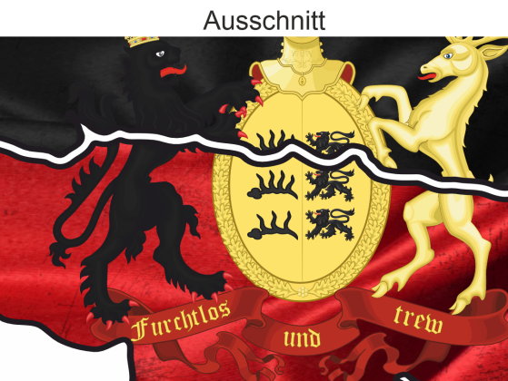 Autoaufkleber Flagge von Württemberg - Ansicht Ausschnitt