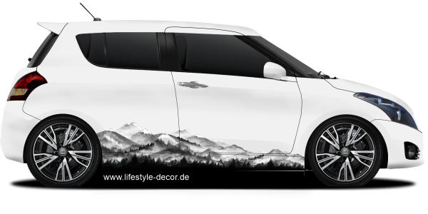 Preview: Autoaufkleber Gebirgswelt