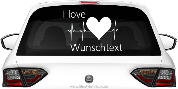 Preview: Heckscheibendekor I love Preview: Heckscheibendekor I love