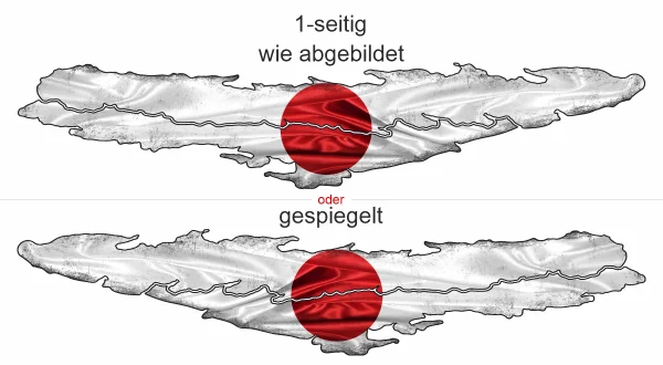 Autoaufkleber japanische Flagge - Ansicht Ausrichtung