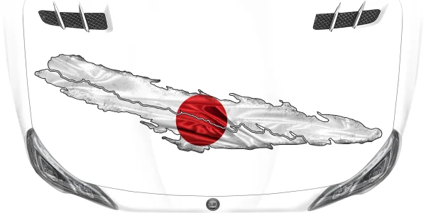 Autoaufkleber japanische Flagge auf Motorhaube