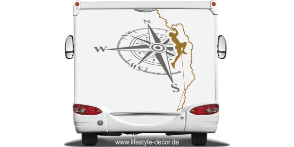 Preview: Autoaufkleber Climbing mit Kompass