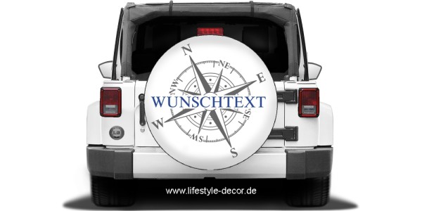 Preview: Autoaufkleber Kompass mit Wunschtext Preview: Autoaufkleber Kompass mit Wunschtext