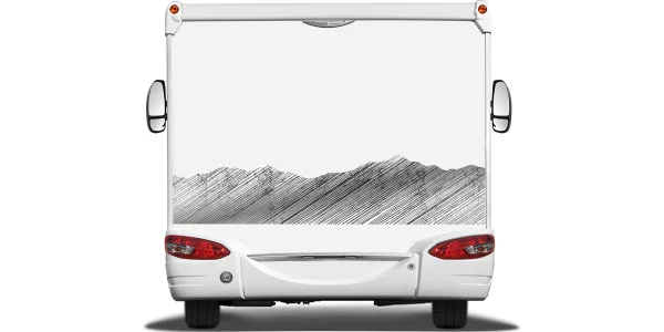 Autoaufkleber Landschaft Schraffiertes Gebirge