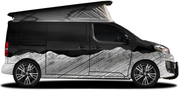 Autoaufkleber Landschaft Schraffiertes Gebirge