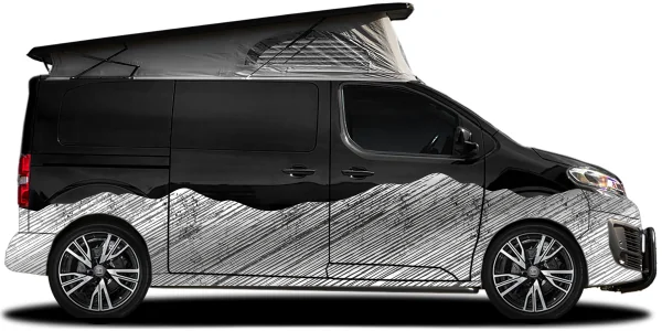 Autoaufkleber Landschaft Schraffiertes Gebirge