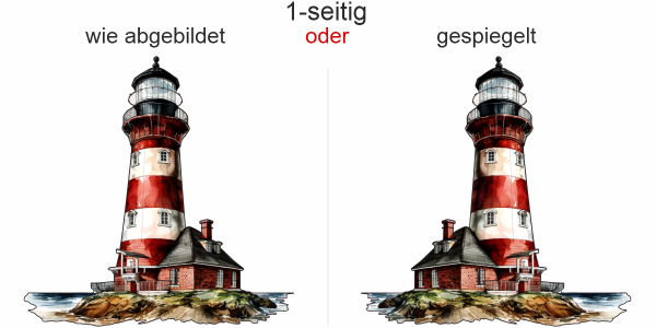 Preview: Autoaufkleber Leuchtturm am Meer Preview: Autoaufkleber Leuchtturm am Meer - Ansicht Ausrichtung