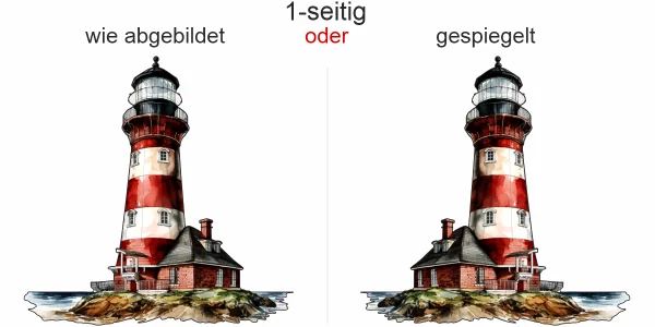 Autoaufkleber Leuchtturm am Meer - Ansicht Ausrichtung