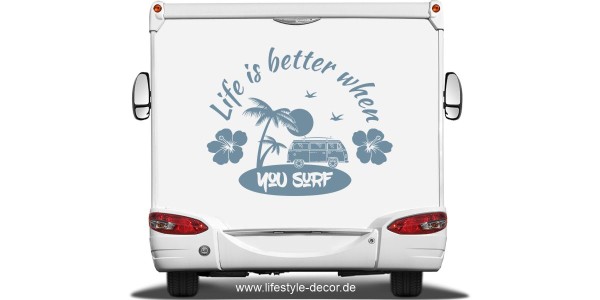 Autoaufkleber Life ist better when you surf