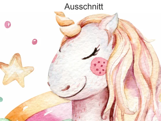 Autoaufkleber mit niedlichem Einhorn - Ansicht Ausschnitt