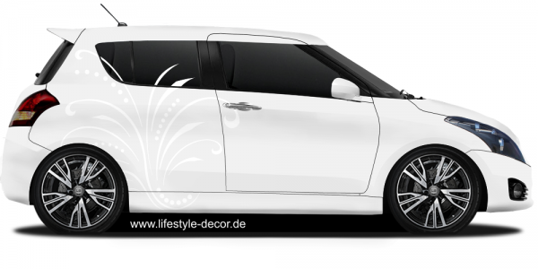 Preview: Autoaufkleber Ornament Lebensfreude Preview: Car Tattoo Ornament Lebensfreude auf hellem PKW - Ansicht Farbauswahl