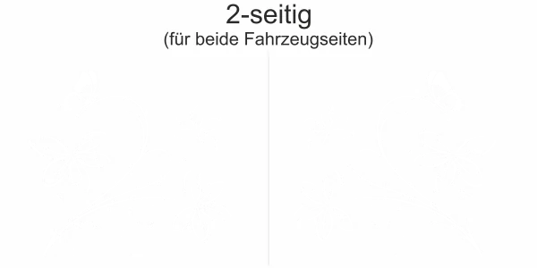 Autoaufkleber Ornament Sommerranke - Ansicht zweiseitig für beide Fahrzeugseiten und Farbauswahl