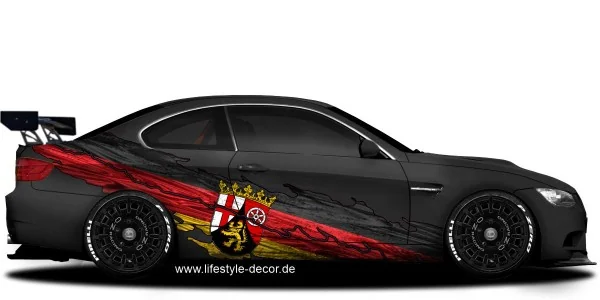Autoaufkleber die Fahne von Rheinland-Pfalz