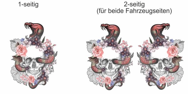 Preview: Autoaufkleber Totenkopf und Schlange Preview: Autoaufkleber Totenkopf und Schlange