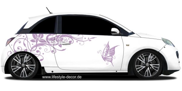 Preview: Autoaufkleber Schmetterling Ranke Preview: Autoaufkleber Schmetterling Ranke