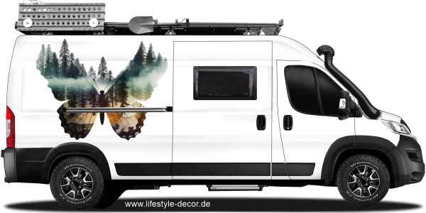 Preview: Autoaufkleber Schmetterling Walddesign Preview: Autoaufkleber Schmetterling Walddesign auf Camper