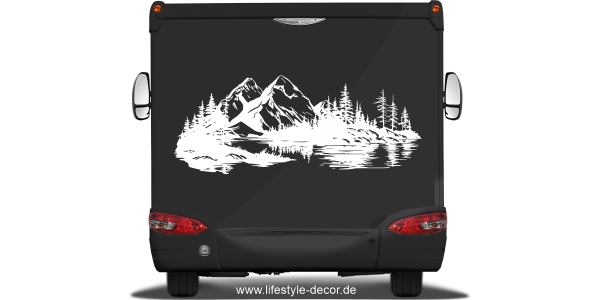 Preview: Autoaufkleber Skandinavisches Bergpanorama