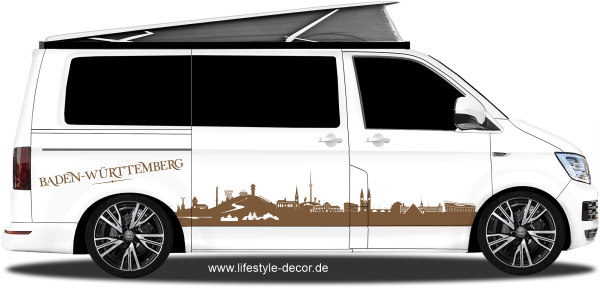 Preview: Autoaufkleber Skyline Bundesland Baden-Württemberg
