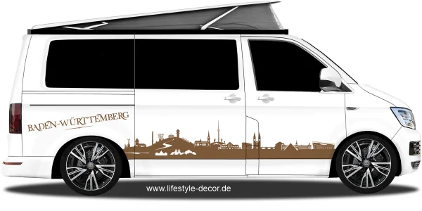 Autoaufkleber Skyline Bundesland Baden-Württemberg