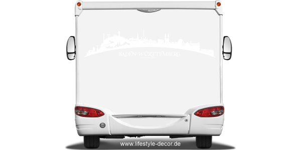 Preview: Autoaufkleber Skyline Bundesland Baden-Württemberg