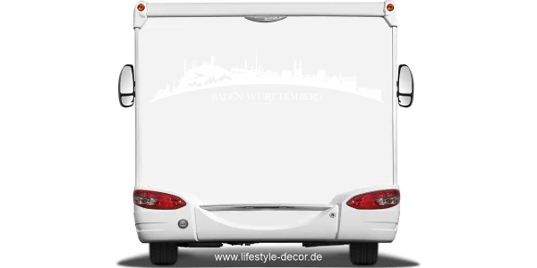 Autoaufkleber Skyline Bundesland Baden-Württemberg