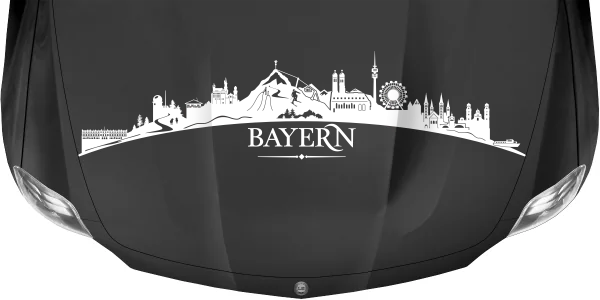 Autoaufkleber Skyline Bundesland Bayern