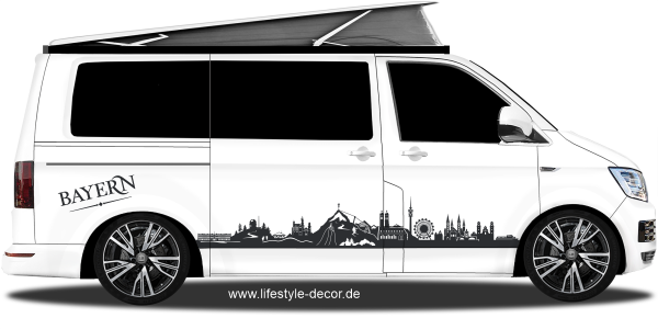 Preview: Autoaufkleber Skyline Bundesland Bayern