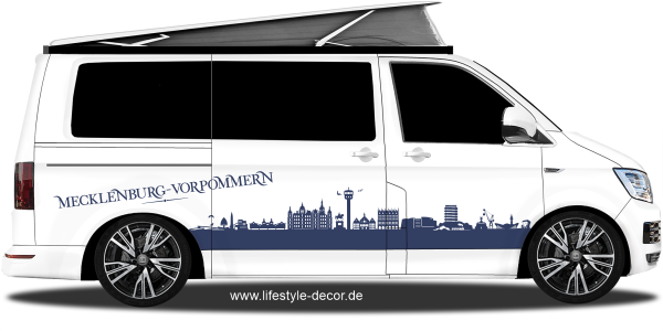 Autoaufkleber Skyline Bundesland Mecklenburg-Vorpommern