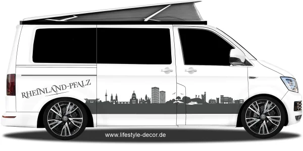 Autoaufkleber Skyline Bundesland Rheinland-Pfalz