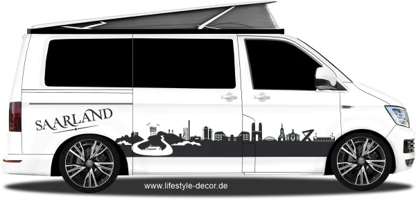 Autoaufkleber Skyline Bundesland Saarland