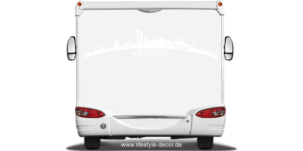 Preview: Autoaufkleber Skyline Bundesland Sachsen
