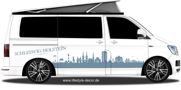 Autoaufkleber Skyline Bundesland Schleswig-Holstein