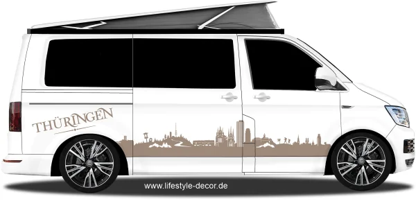 Autoaufkleber Skyline Bundesland Thüringen