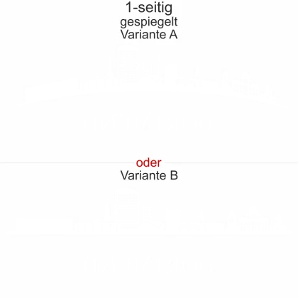 Autoaufkleber mit Dortmunder Skyline - Ansicht Ausrichtung mit Farbauswahl und Variante