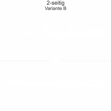 Autoaufkleber mit Dortmunder Skyline - Ansicht zweiseitig für beide Fahrzeugseiten und Farbauswahl