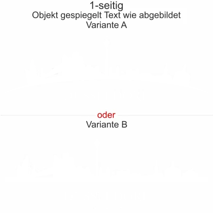 Autoaufkleber Skyline Düsseldorf - Ansicht Ausrichtung mit Farbauswahl und Variante