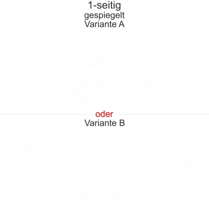 Autoaufkleber Skyline Düsseldorf - Ansicht Ausrichtung mit Farbauswahl und Variante