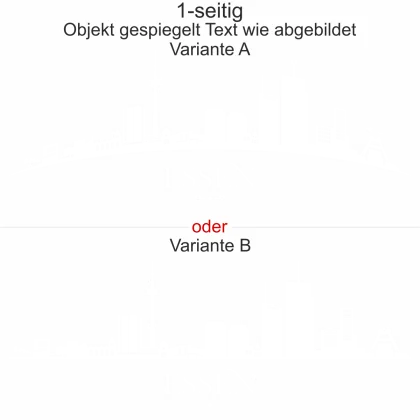 Cartattoo Skyline Essen - Ansicht Ausrichtung mit Farbauswahl und Variante