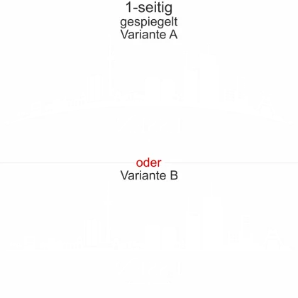 Cartattoo Skyline Essen - Ansicht Ausrichtung mit Farbauswahl und Variante
