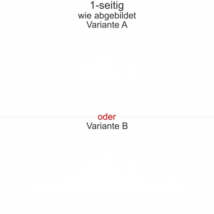 Autoaufkleber Skyline Frankfurt - Ansicht Ausrichtung mit Farbauswahl und Variante