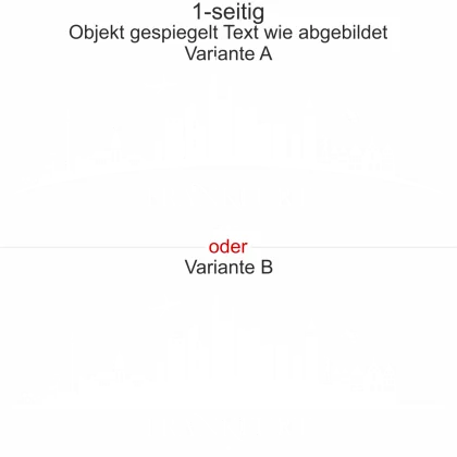 Autoaufkleber Skyline Frankfurt - Ansicht Ausrichtung mit Farbauswahl und Variante